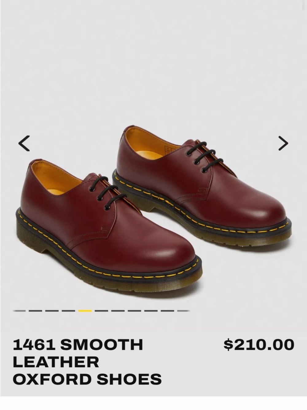 Dr. Martens 1461 Smooth Leather Oxfords - Cherry Red